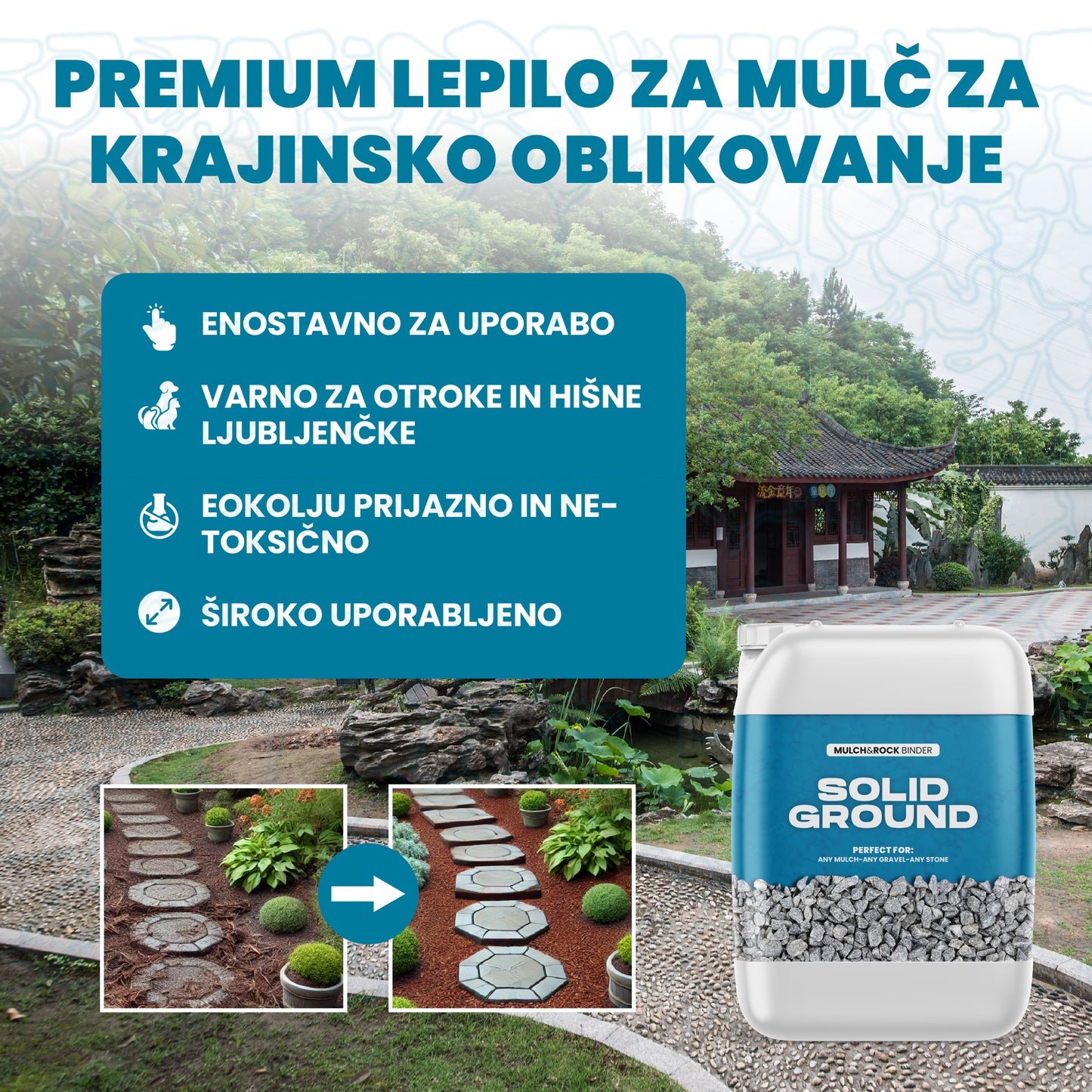 SOLID GROUND – LEPILO ZA KAMENČKE ZA UREJANJE DVORIŠČA